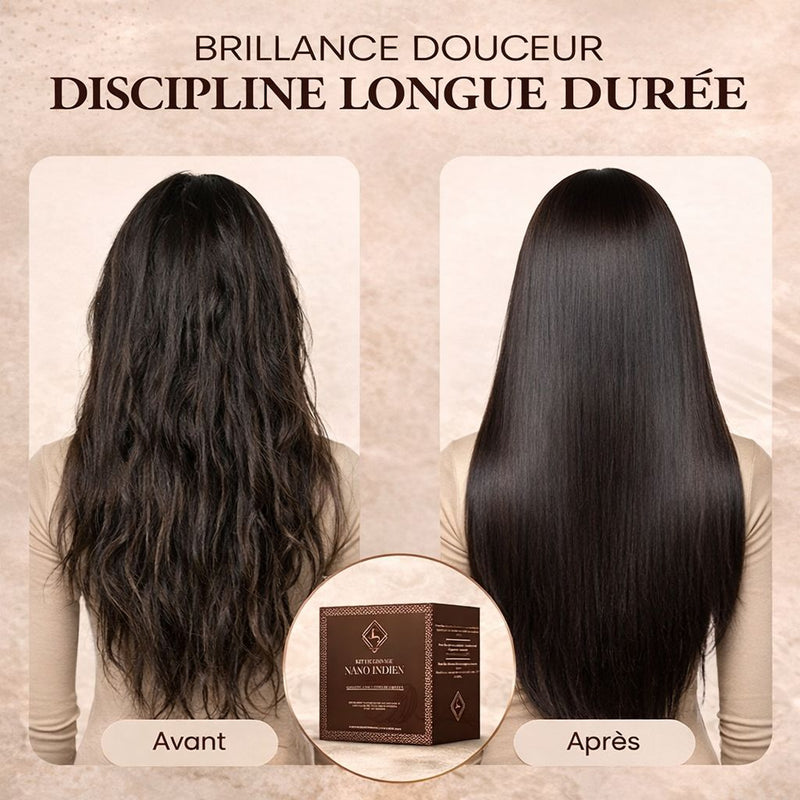 Kit lissage nano indien longue durée - cheveux lisses & brillants jusqu'à 8 mois